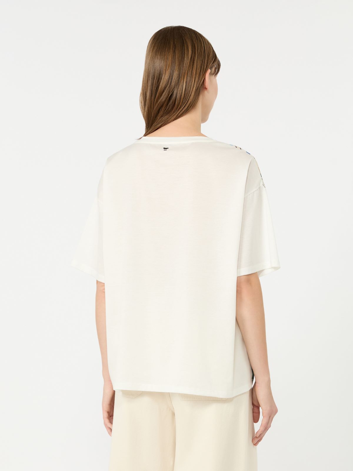 Jersey and printed silk T-shirt - LIGHT BLUE - Weekend Max Mara - 3