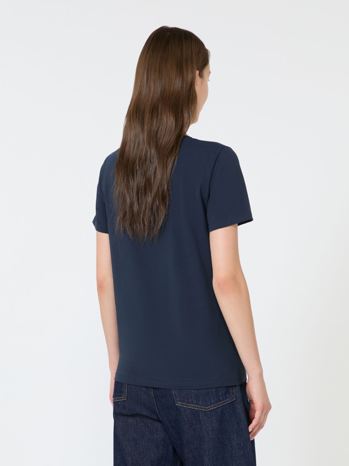 Stretch jersey basic T-shirt - NAVY - Weekend Max Mara - 3