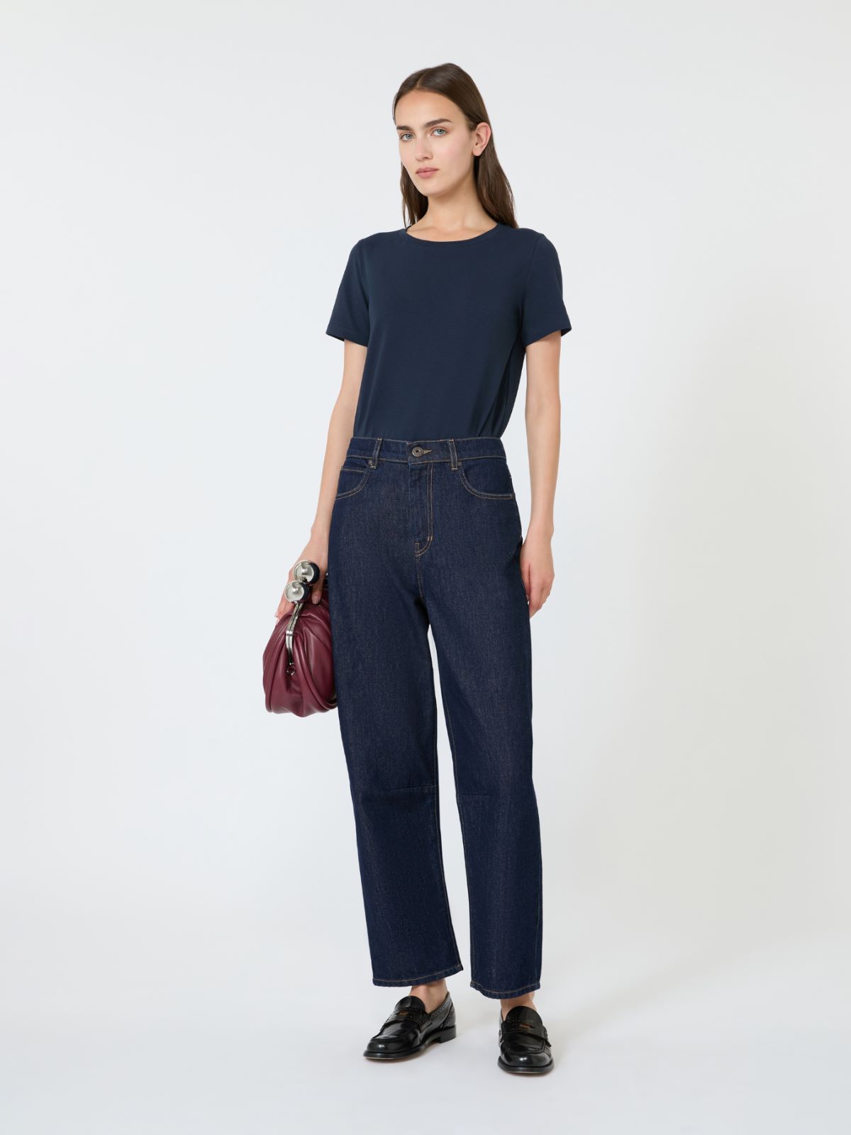 Stretch jersey basic T-shirt - NAVY - Weekend Max Mara