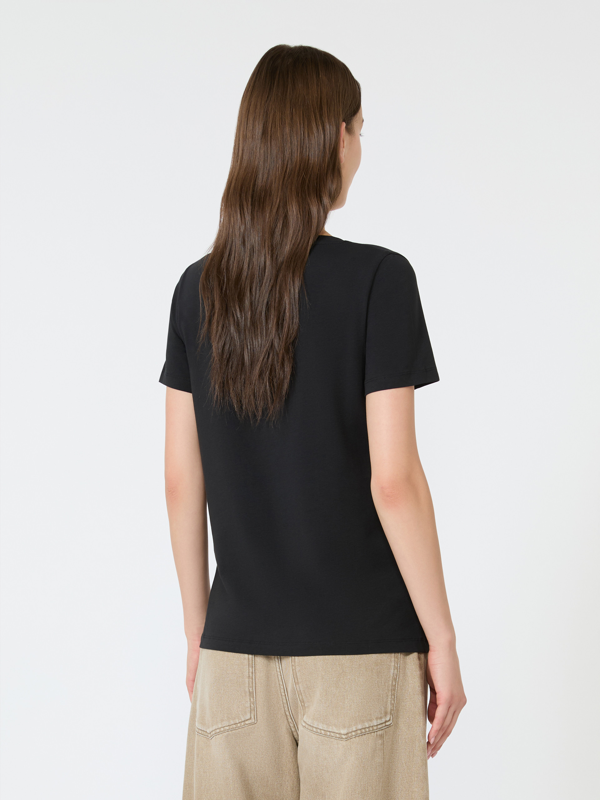 Stretch jersey basic T-shirt - BLACK - Weekend Max Mara - 3