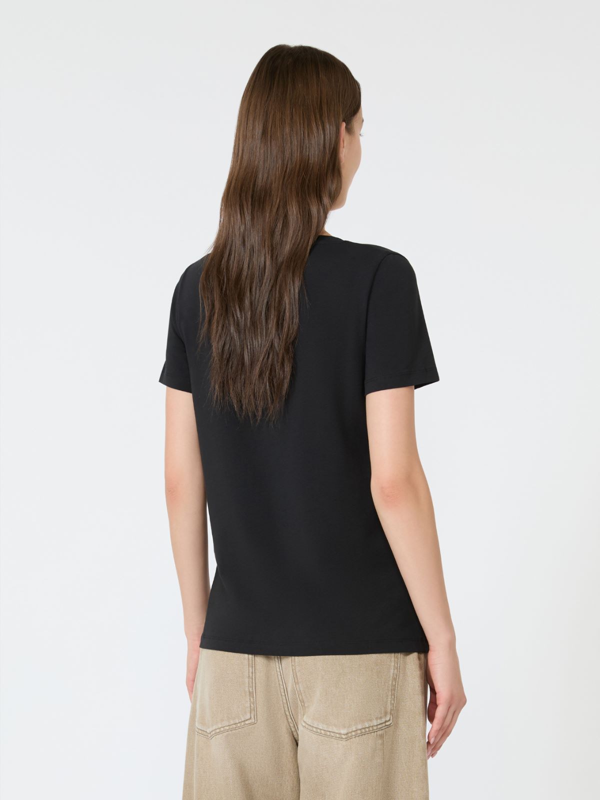 Stretch jersey basic T-shirt - BLACK - Weekend Max Mara - 3
