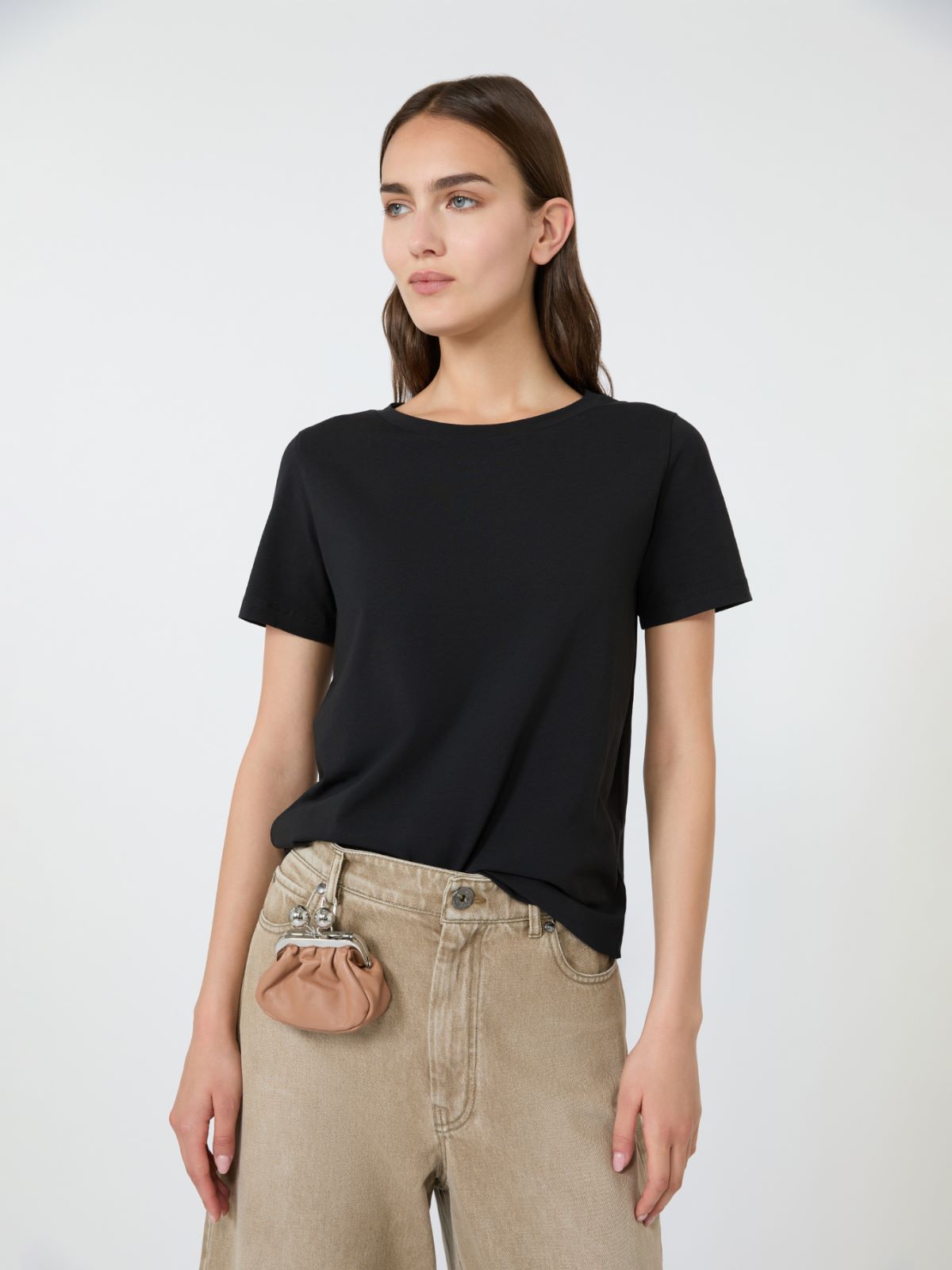Stretch jersey basic T-shirt - BLACK - Weekend Max Mara - 4