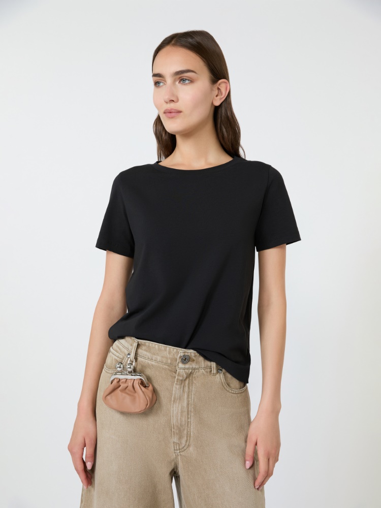 Stretch jersey basic T-shirt - BLACK - Weekend Max Mara