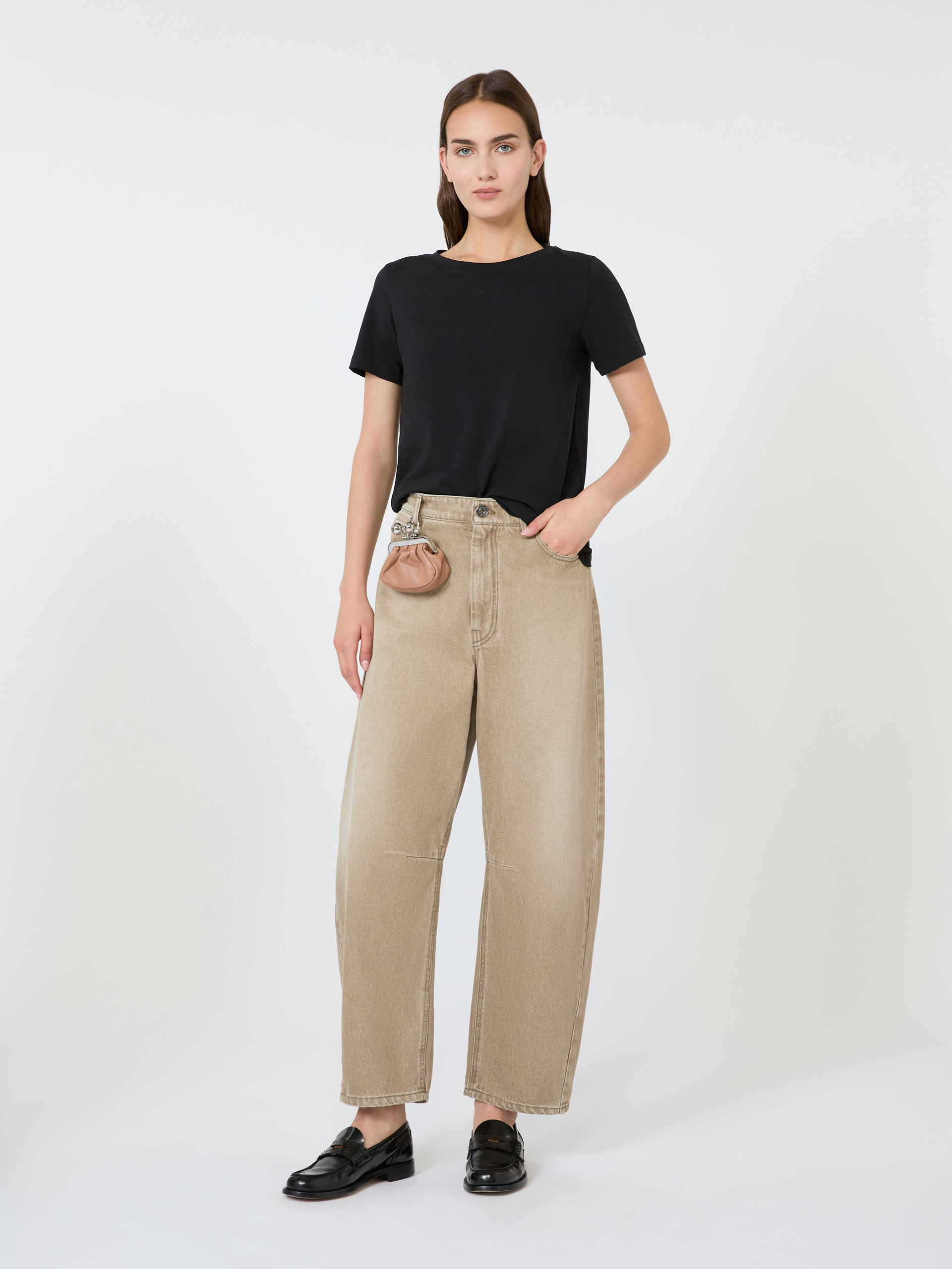 Stretch jersey basic T-shirt - BLACK - Weekend Max Mara