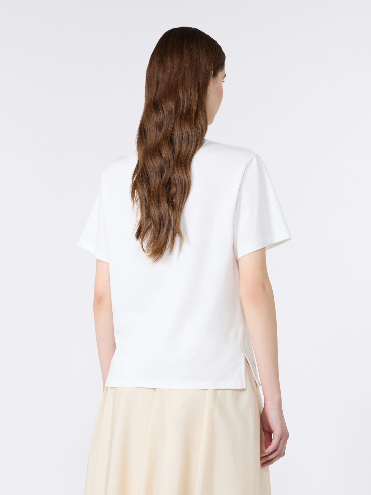 Pure cotton jersey T-shirt - WHITE - Weekend Max Mara - 3