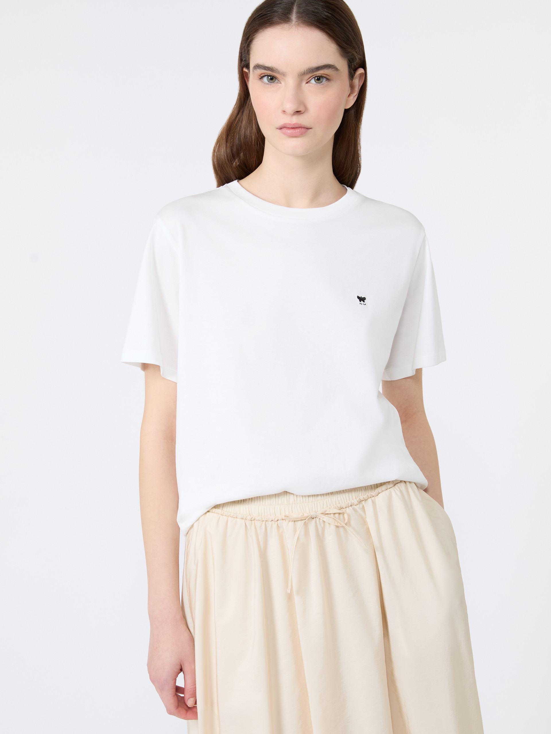 Pure cotton jersey T-shirt - WHITE - Weekend Max Mara - 4