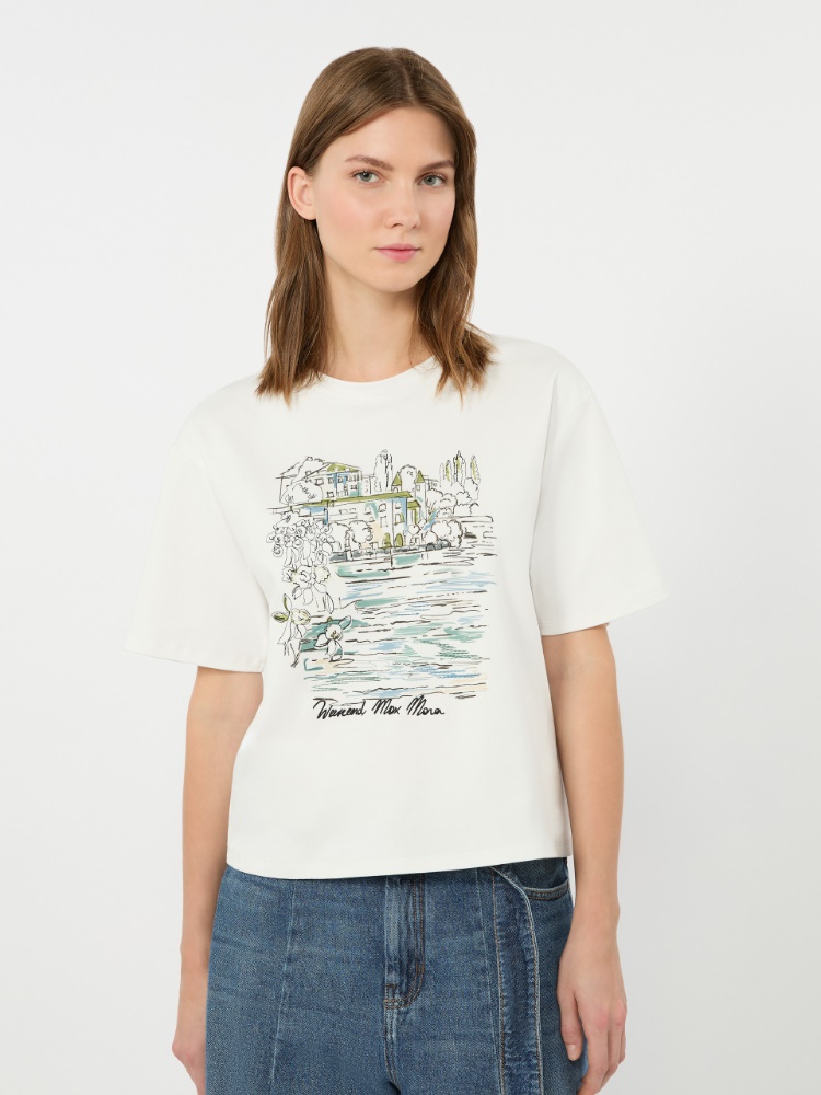 Boxy-fit cotton T-shirt - WHITE - Weekend Max Mara